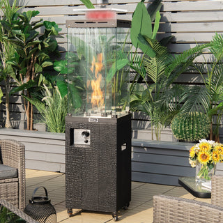 41,000 BTU Propane Patio Heater with Glass Flame Tube and Metal Hood
