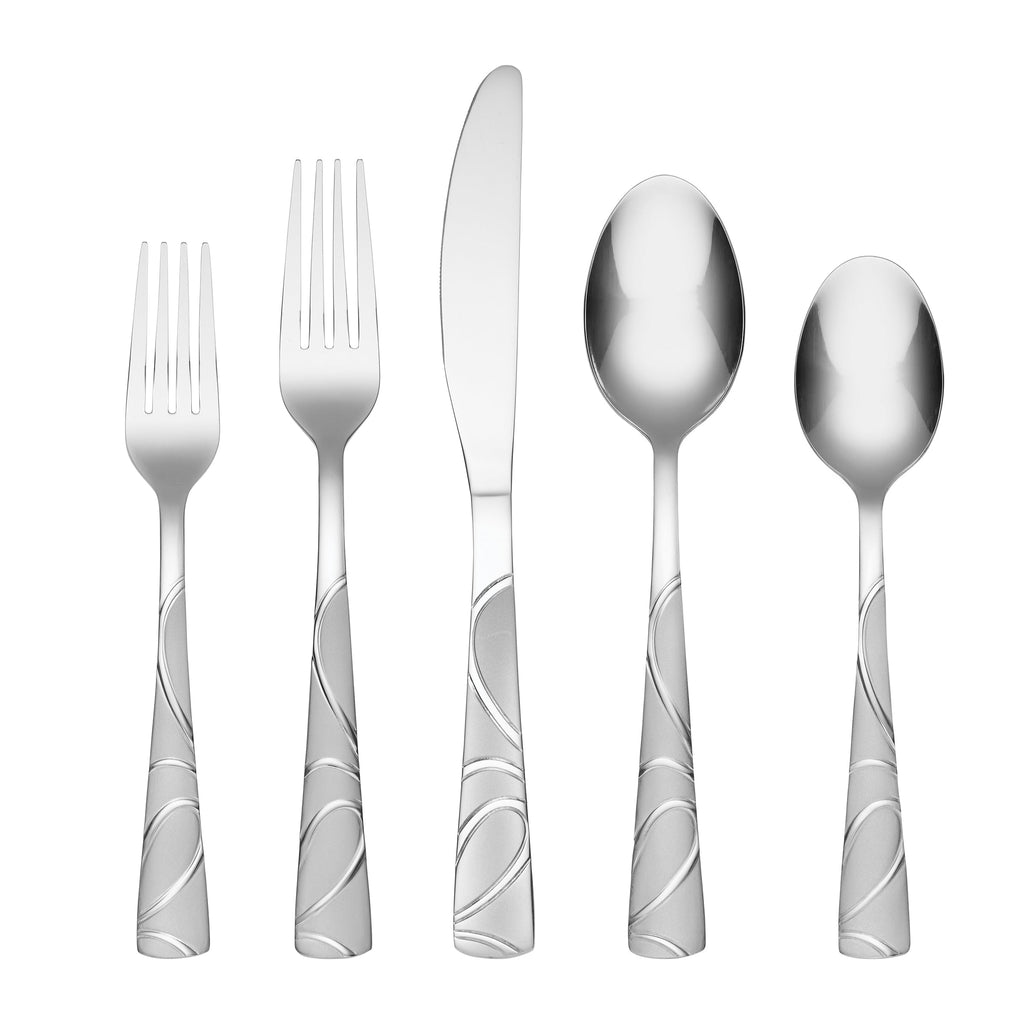 Cambridge Sasha Sand 20-Piece Flatware Set, 18/0 stainless steel