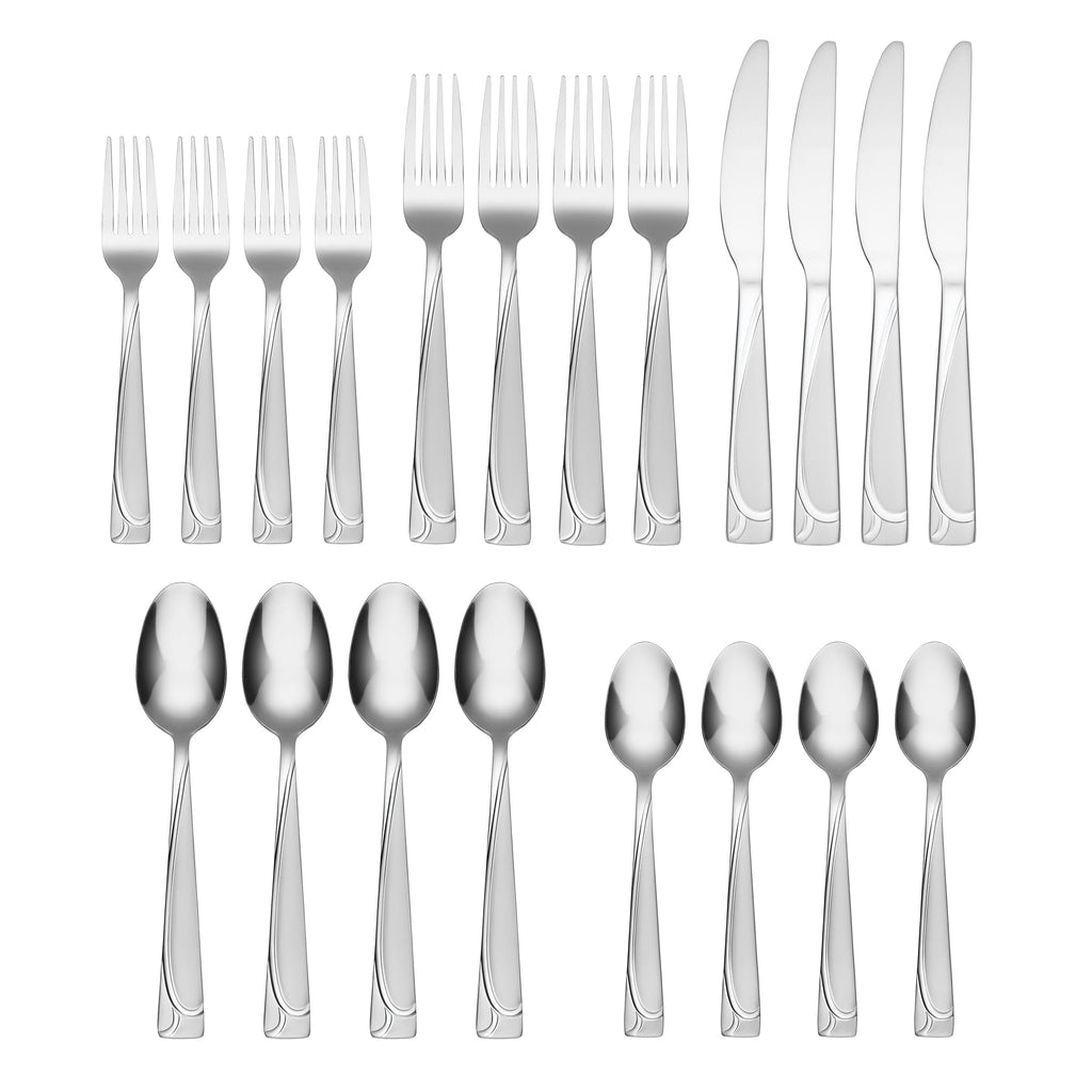 Cambridge Mena Frost 20-Piece Flatware Set, 18/0 stainless steel (view 2)