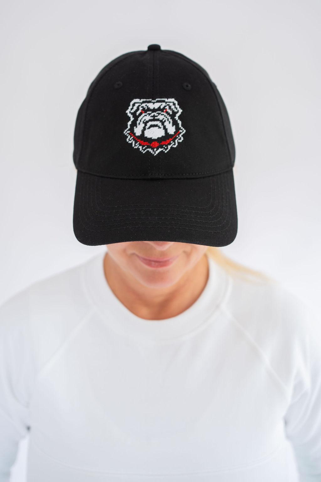 Needlepoint Baseball Hat - Bulldog