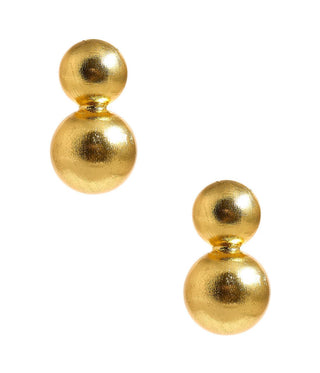 Audrey Brushed Gold Ball Earrings