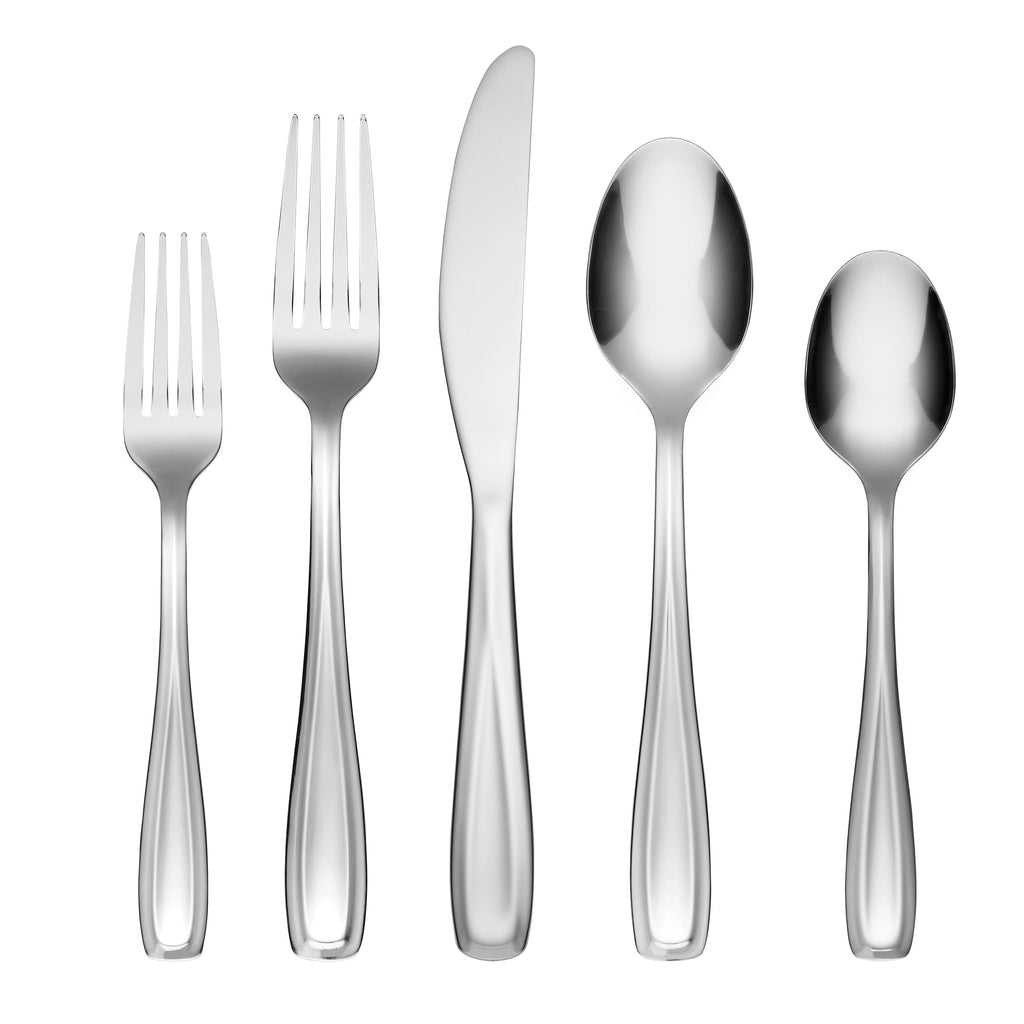 Cambridge Waylen 40-Piece Flatware Set with Rustic Caddy, 18/0 stainless steel