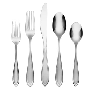 Cambridge Yardena Sand 42 Piece Flatware Set with Chrome Caddy, 18/0 stainless steel