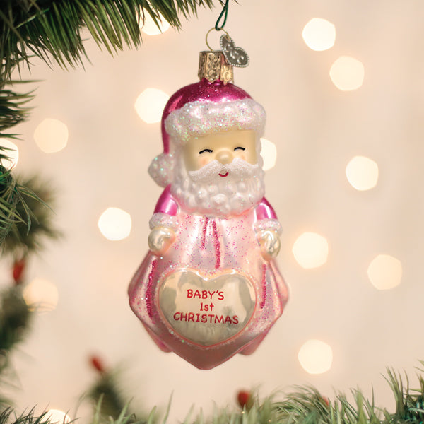 Baby Girl’s First Christmas Santa Lovey Ornament – Personalized Keepsake Gift