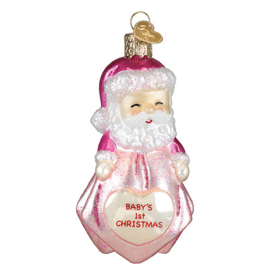 Baby Girl’s First Christmas Santa Lovey Ornament – Personalized Keepsake Gift