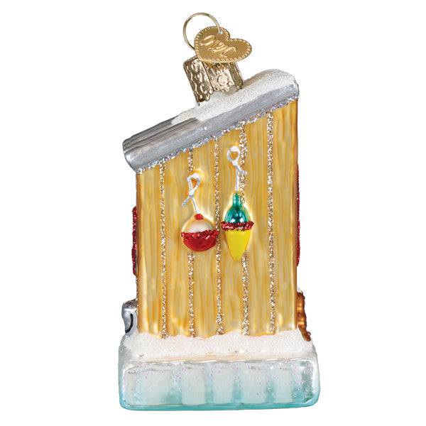 Ice Fishing Shanty Ornament – Unique Winter Cabin Holiday Decoration