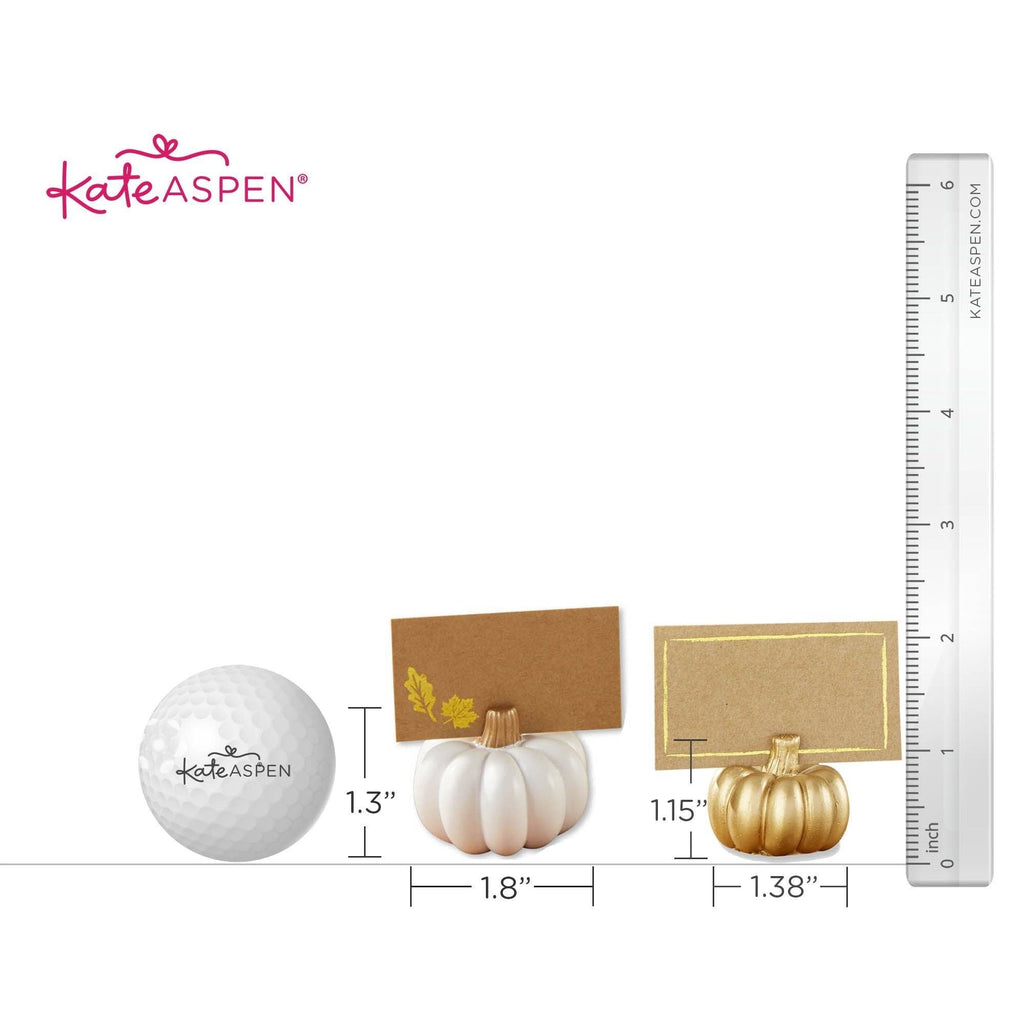 White And Gold Pumpkin Place Card Holders – Set of 6