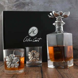 Magnolia Decanter Set with Coordinated Glasses