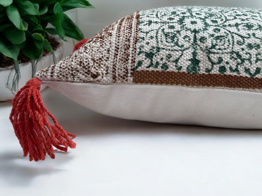 Hand Block Print Rectangular Throw Pillow – Artisan Cotton Home Decor