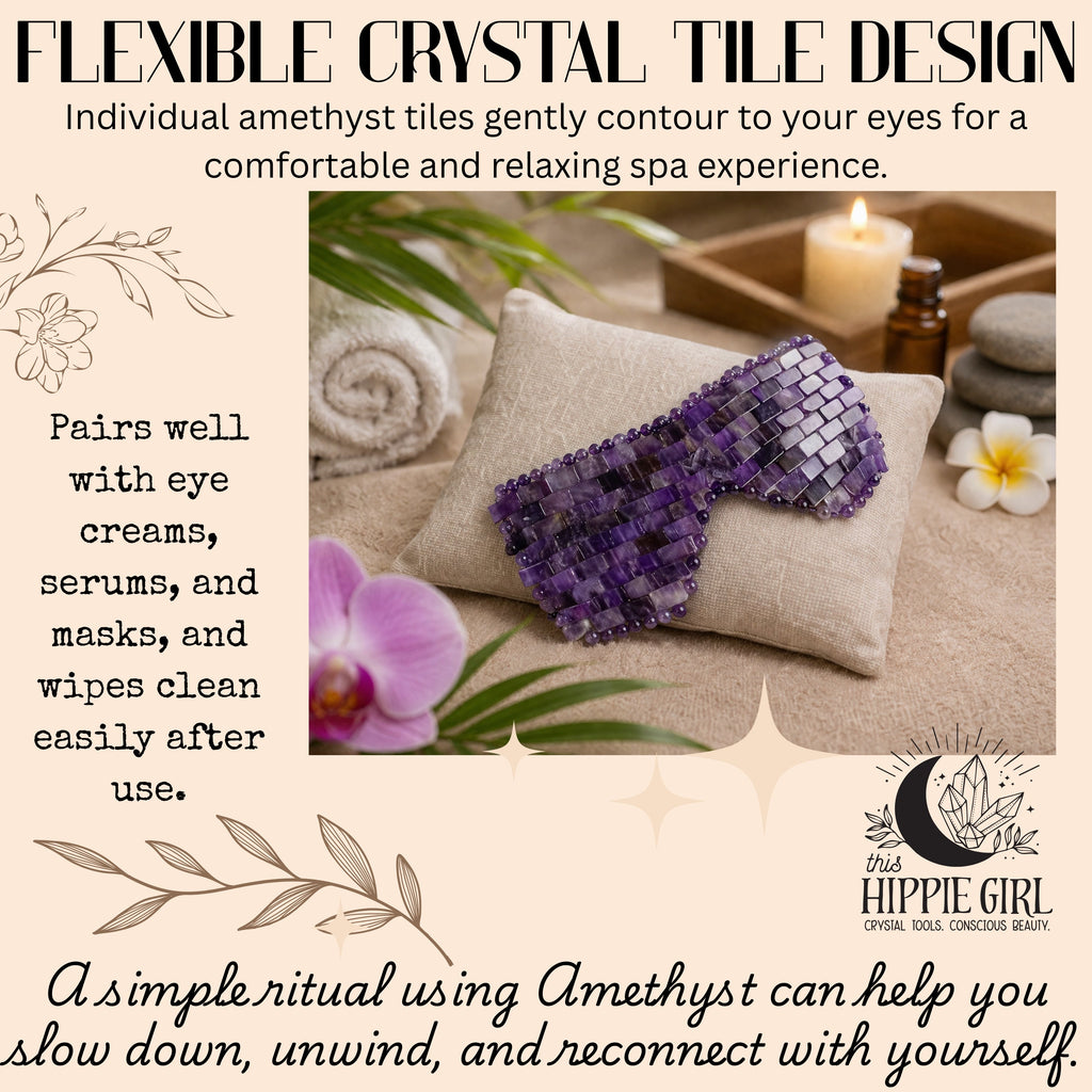 Midnight Amethyst Crystal Eye Mask – Cooling Gemstone Spa Ritual