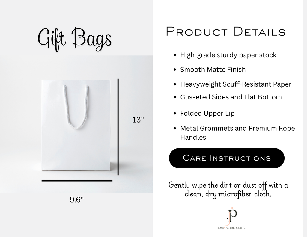Green Toile Illustrated Gift Bag with Handles