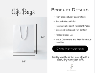Green Toile Illustrated Gift Bag with Handles
