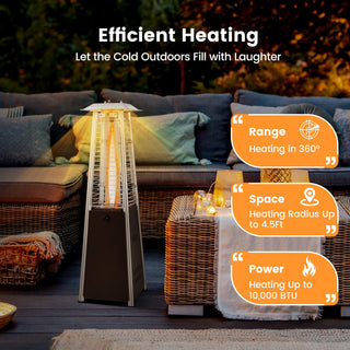 10,000 BTU Steel Tabletop Propane Patio Heater with Glass Tube