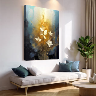 Golden Glow Elegant Flower Wall Art
