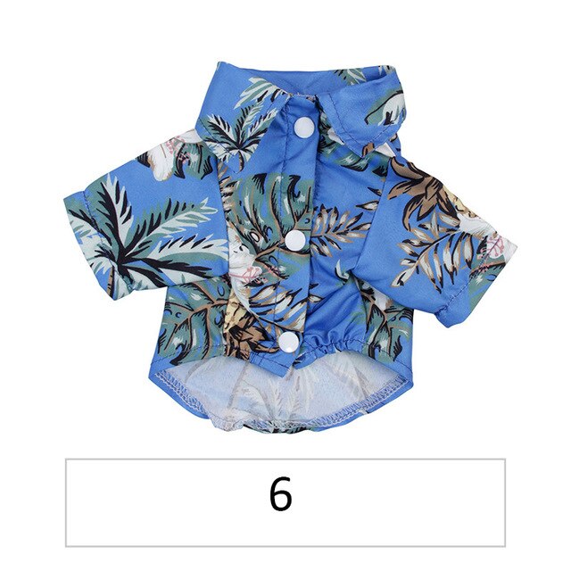 Hawaiian Pet Dog Summer Shirt – Coconut Tree & Pineapple Print