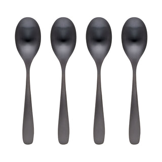 Cambridge Eliana Black Satin Dinner Spoons, Set of 4, 18/0 stainless steel