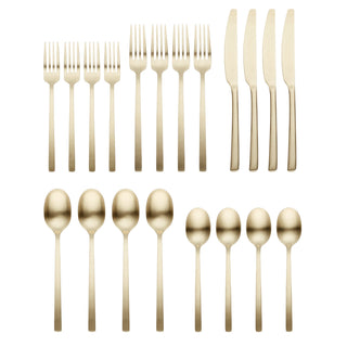 Cambridge Beacon Champagne Satin 20-Piece Flatware Set, 18/0 stainless steel (view 2)