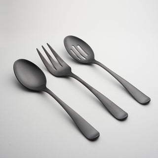 Cambridge Rhiannon Black Satin 3-Piece Hostess Set, 18/0 stainless steel