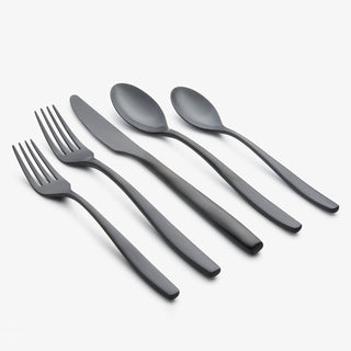 Cambridge Averie Black Satin 20-Piece Flatware Set, 18/0 stainless steel (view 4)