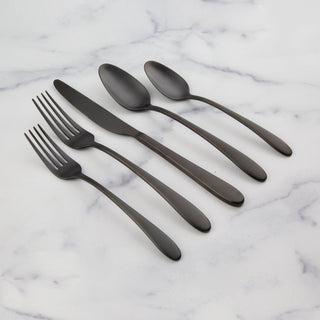 Cambridge Poet Black Satin 20-Piece Flatware Set, 18/0 stainless steel (view 5)