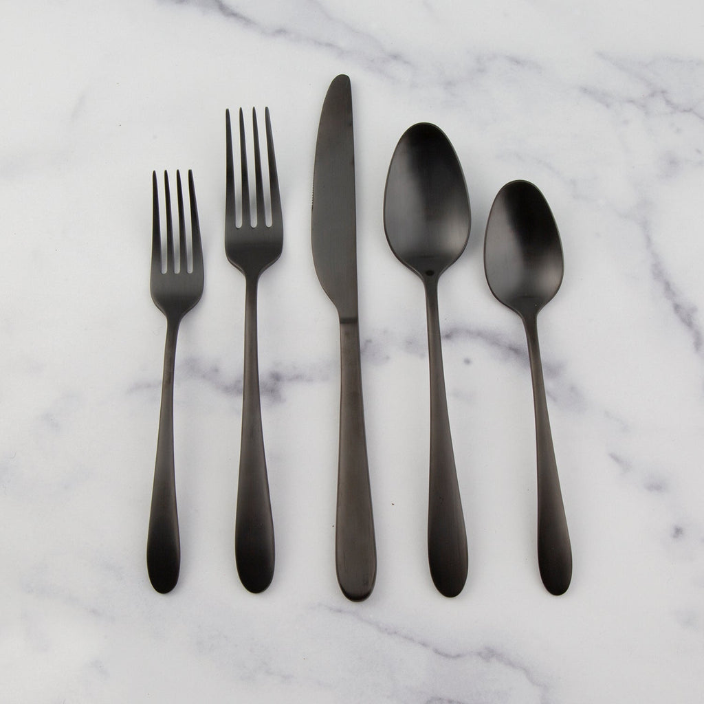 Cambridge Poet Black Satin 20-Piece Flatware Set, 18/0 stainless steel (view 4)