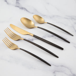 Cambridge Gaze Black Champagne Satin 20-Piece Flatware Set, 18/0 stainless steel (view 6)