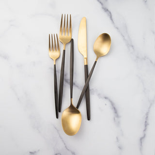 Cambridge Gaze Black Champagne Satin 20-Piece Flatware Set, 18/0 stainless steel (view 5)