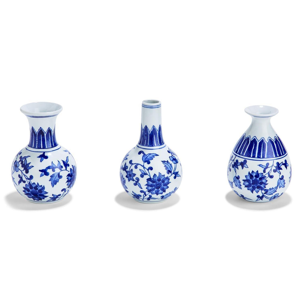 Mediterranean Canton Chinoiserie Porcelain Vases – Hand-Painted
