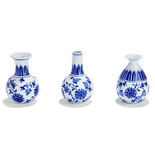 Mediterranean Canton Chinoiserie Porcelain Vases – Hand-Painted