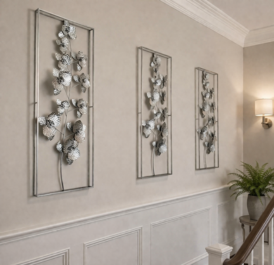 Elegant Metal Floral Wall Décor Frame