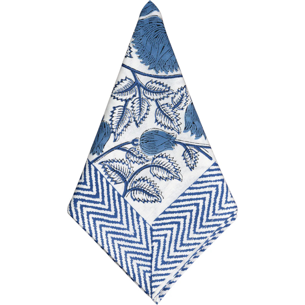 Cabana Napkin - Set of 8, and Tablecloth, Blue Meadow