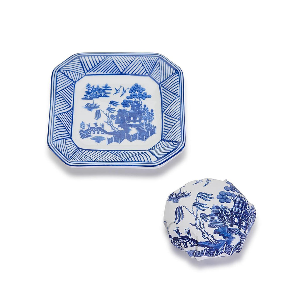 Chinoiserie Soap & Porcelain Dish Set – Blue Willow Sandalwood Gift Set