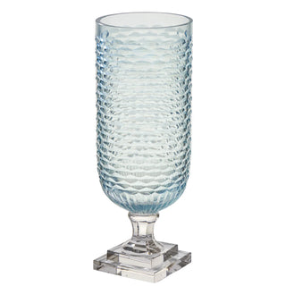 Glass Hurricane - Clear Base with Amber, Green, Pale Blue, Smoke/Green, or Clear Top