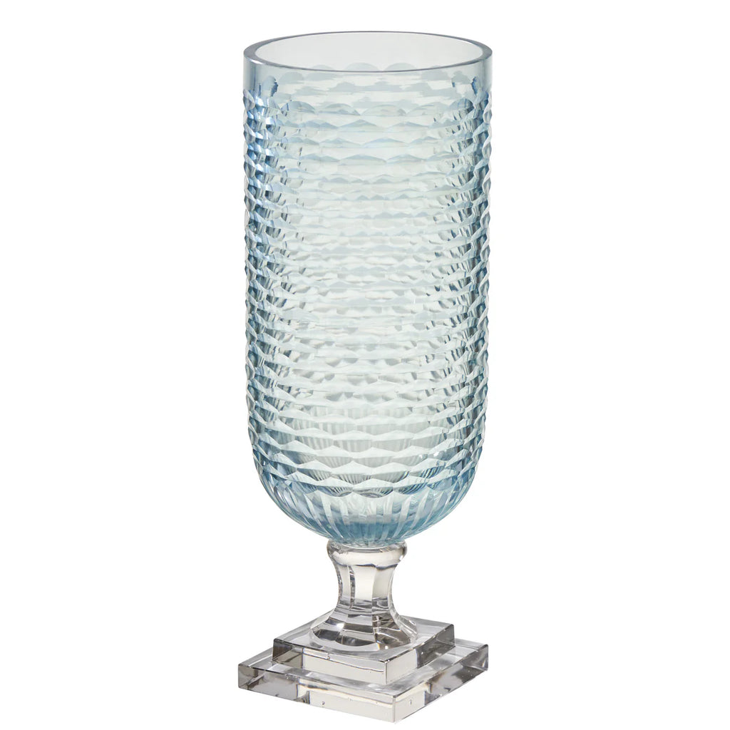 Glass Hurricane - Clear Base with Amber, Green, Pale Blue, Smoke/Green, or Clear Top