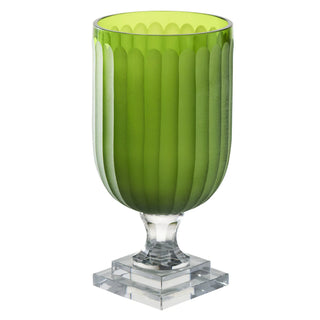 Glass Hurricane - Clear Base with Amber, Green, Pale Blue, Smoke/Green, or Clear Top