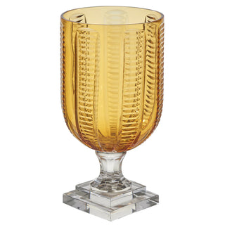 Glass Hurricane - Clear Base with Amber, Green, Pale Blue, Smoke/Green, or Clear Top