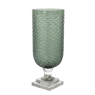 Glass Hurricane - Clear Base with Amber, Green, Pale Blue, Smoke/Green, or Clear Top