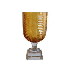 Glass Hurricane, Amber Top w/ Clear Base, Small/Large