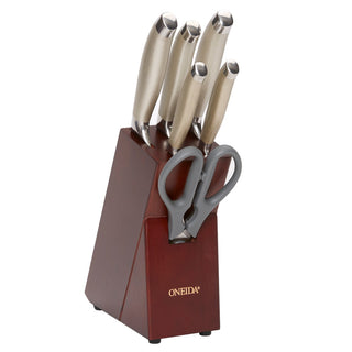 Oneida Preferred 7-Piece Cutlery Block Set, stainless steel/wood