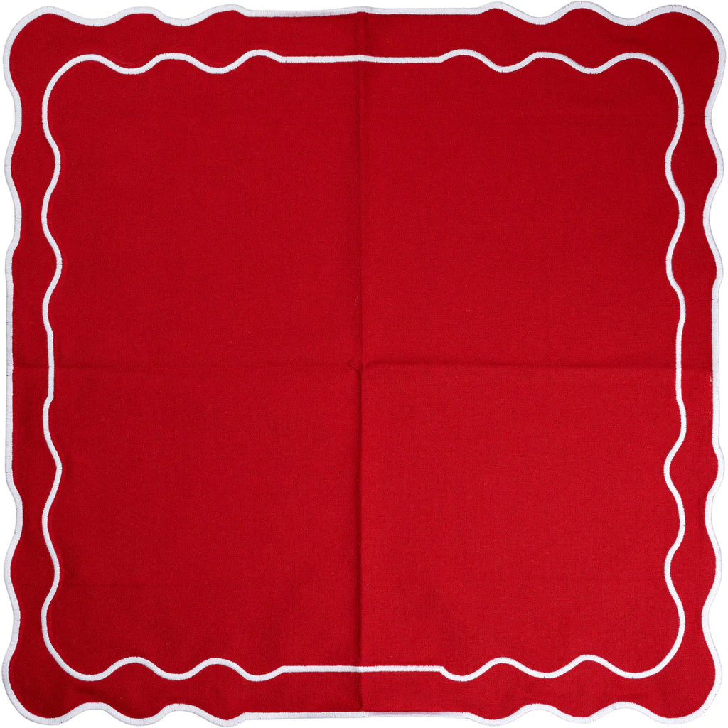 Red Napkin & Placemat, Set of 8”