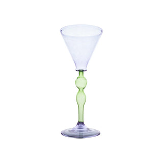 Palazzo Wine Glass, Turquoise & Green/Lavender & Green, Set of 4