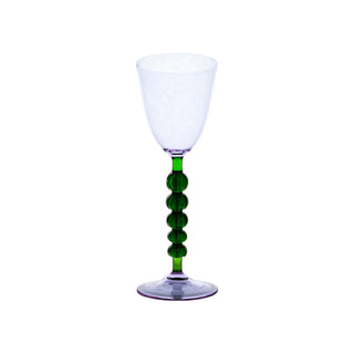 Palazzo Round Wine Glass, Turquoise & Green/Lavender & Green, Set of 4
