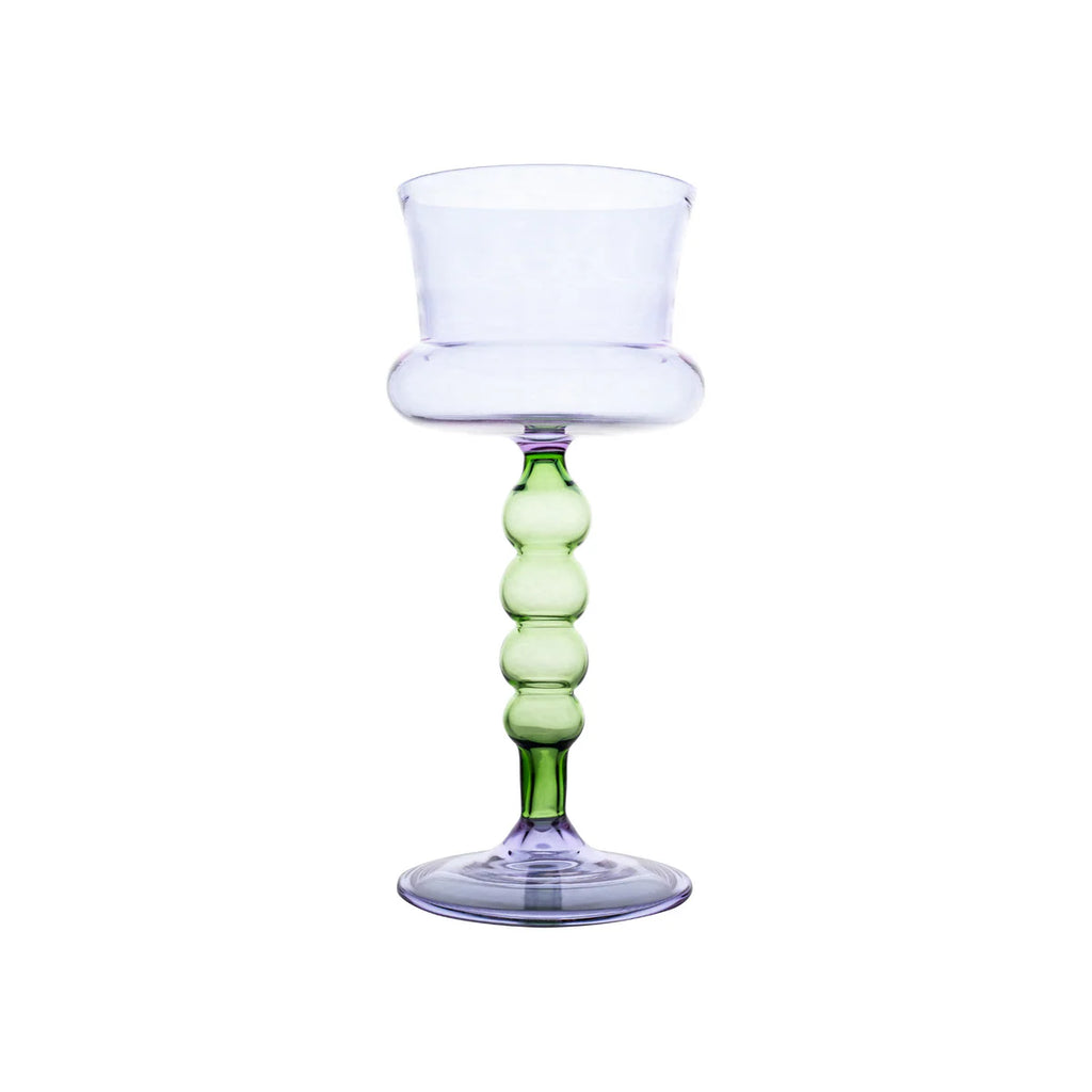 Palazzo Square Wine Glass, Turquoise & Green/Lavender & Green, Set of 4