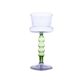 Palazzo Square Wine Glass, Turquoise & Green/Lavender & Green, Set of 4