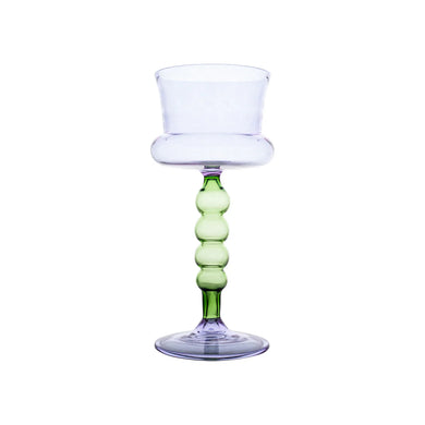 Palazzo Square Wine Glass, Turquoise & Green/Lavender & Green, Set of 4