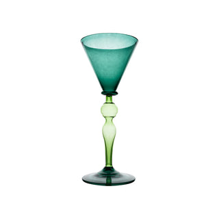 Palazzo Wine Glass, Turquoise & Green/Lavender & Green, Set of 4