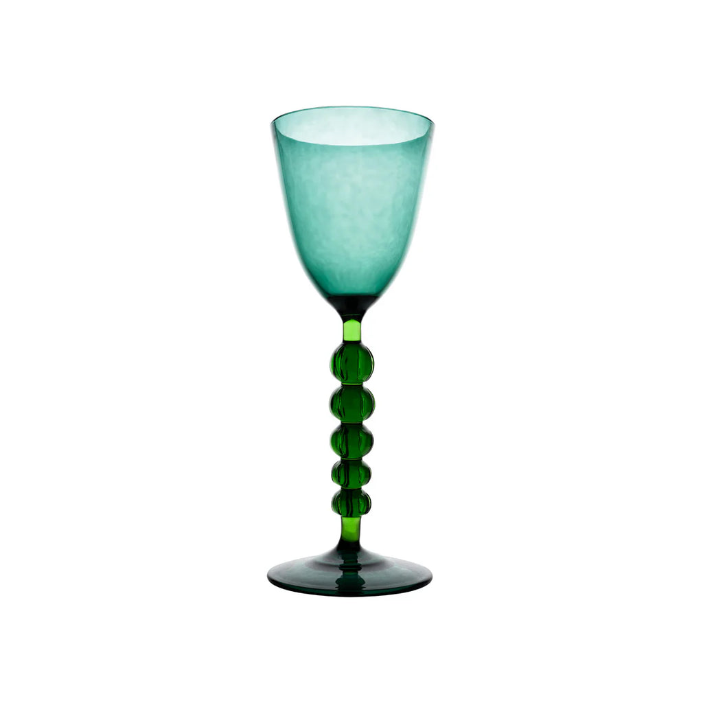 Palazzo Round Wine Glass, Turquoise & Green/Lavender & Green, Set of 4