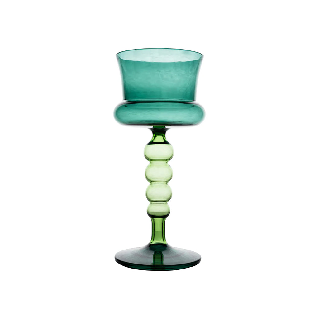 Palazzo Square Wine Glass, Turquoise & Green/Lavender & Green, Set of 4