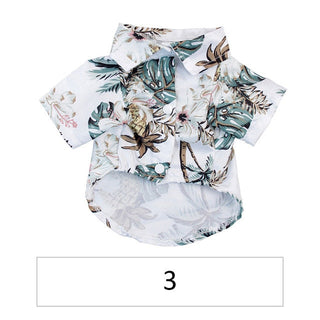 Hawaiian Pet Dog Summer Shirt – Coconut Tree & Pineapple Print