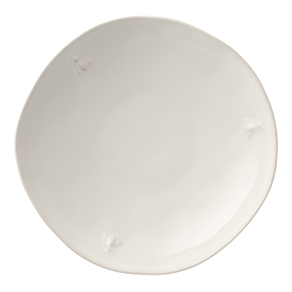 Bee Ceramic Pasta Plate Set – Ecru (Set of 4)